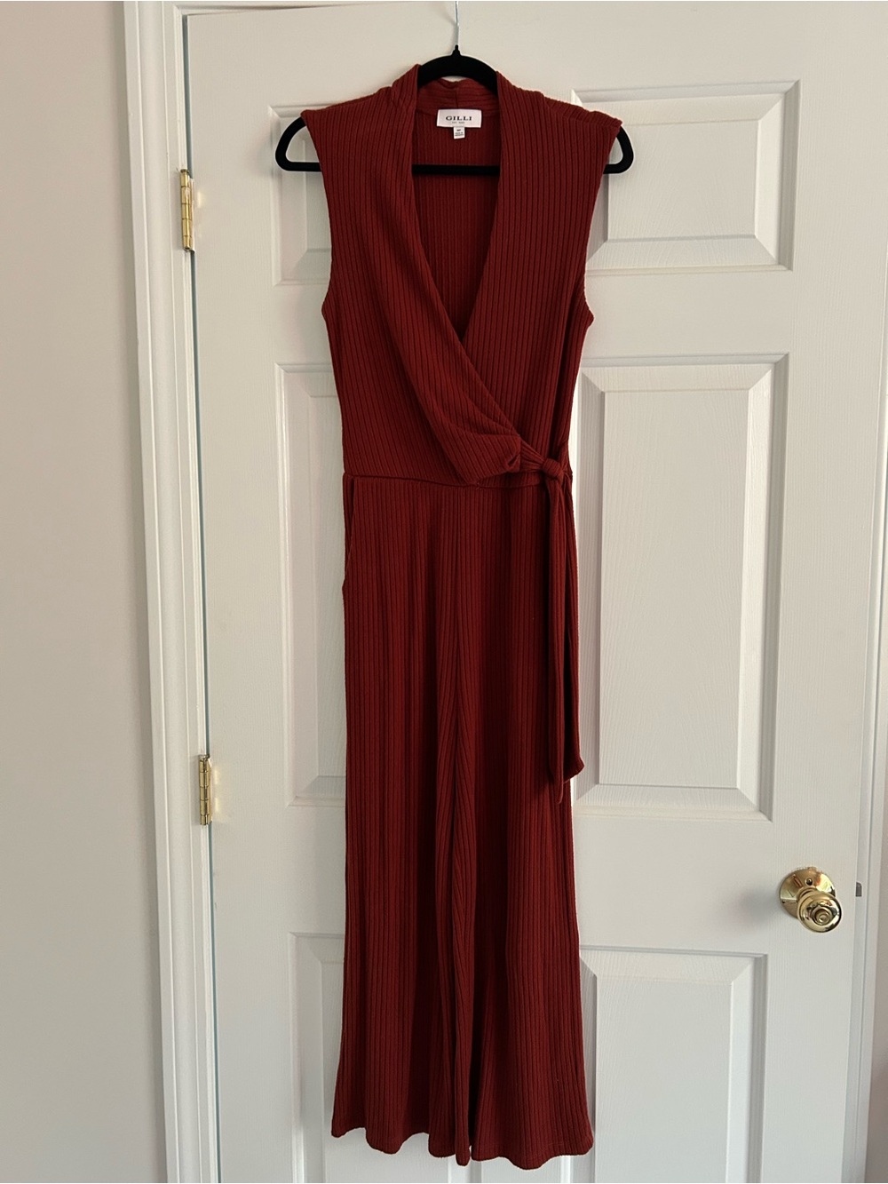 Stitch Fix Gilli Rust Red Cotton Wide Leg Jumpsuit